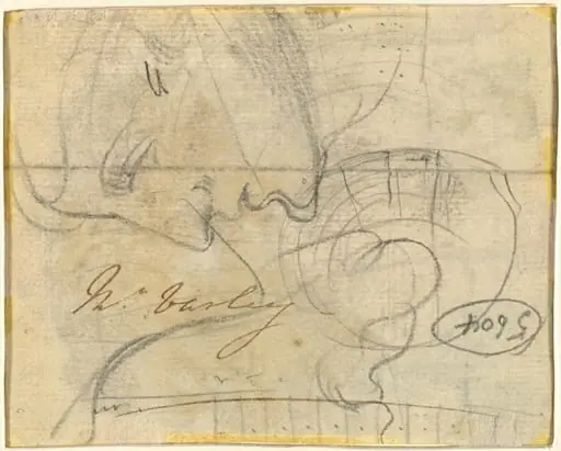 Study of a Head in Profile [verso], by John Varley