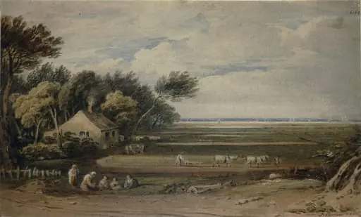 View near Woolwich, by John Varley