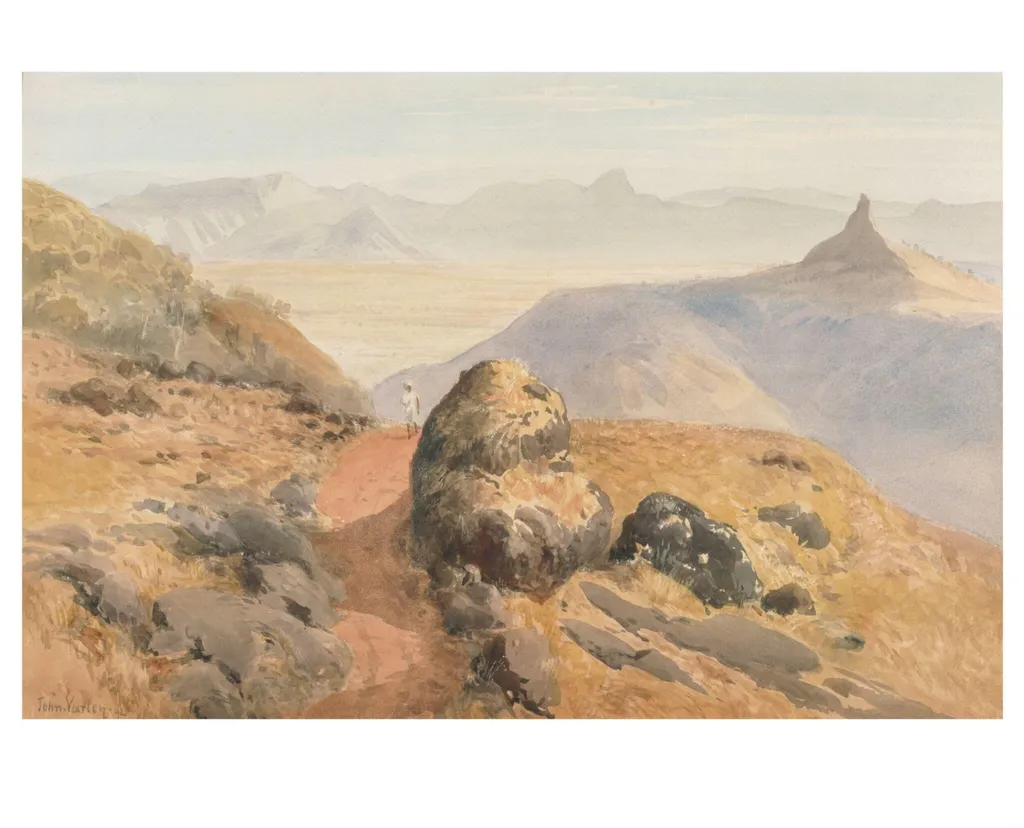 View of the ghats from Matheran, by John Varley, paint