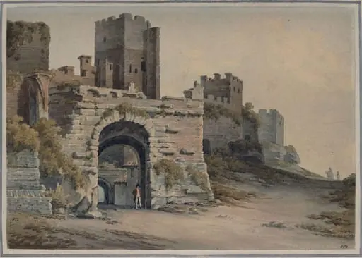 Porta Tiburtina, Rome, seen from the inside, by John 'Warwick' Smith