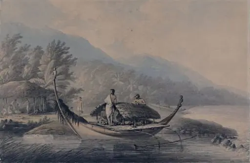 Canoe, Ulietea, Society Islands, by John Webber