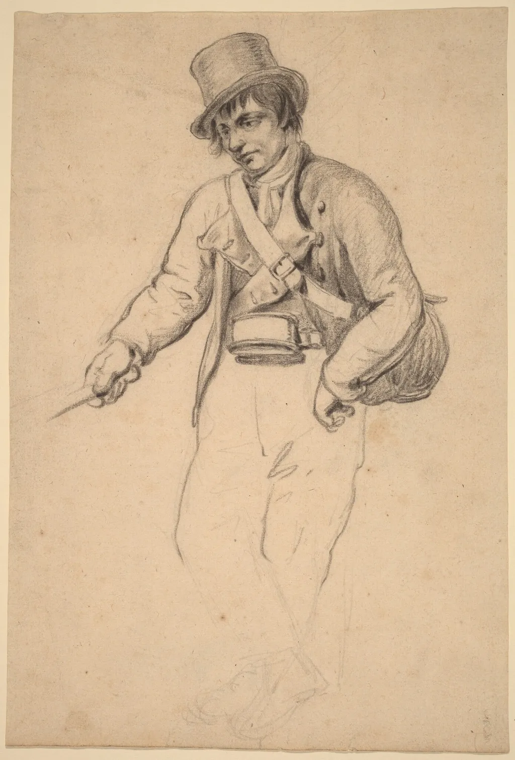 Irish Fisherman, by John Wesley Jarvis, chalk, 1810