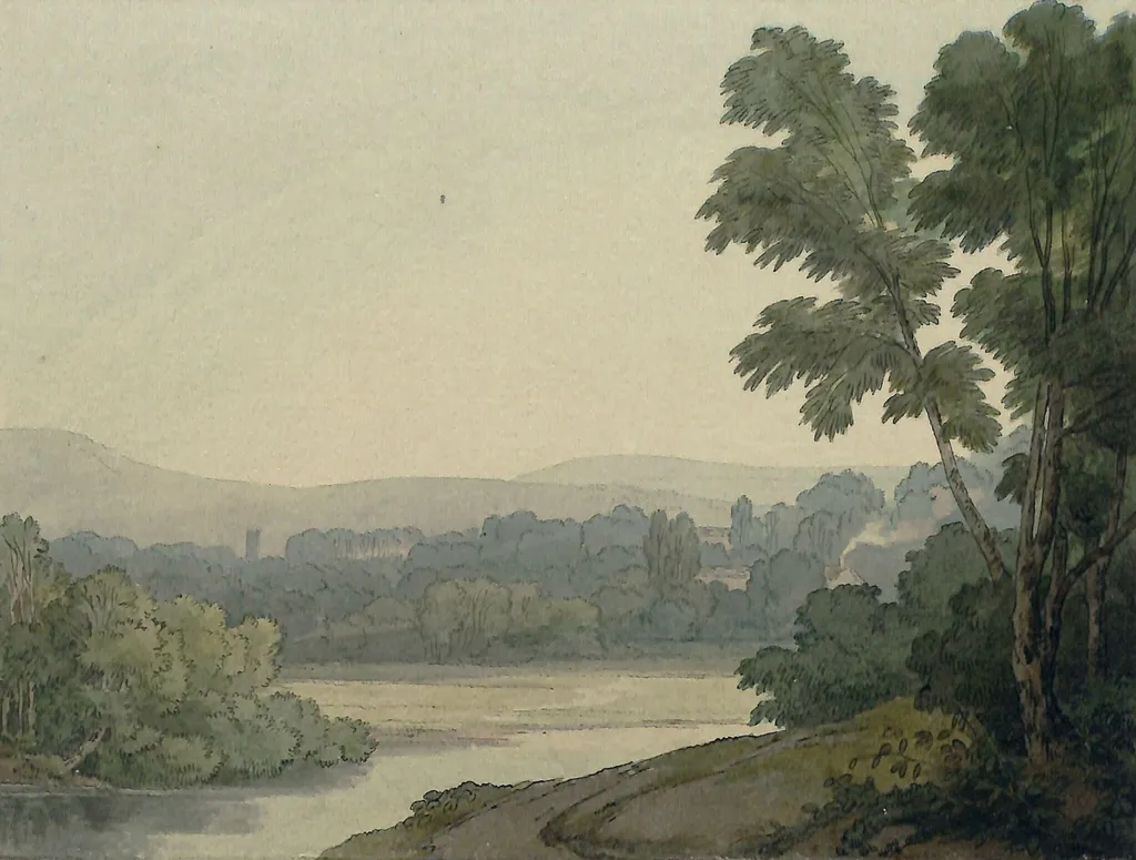 Near Washfield, Devon, by John White Abbott, watercolor, 1804