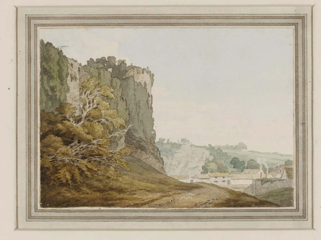 Part of Chepstow Castle, by John White Abbott, watercolor, 1797