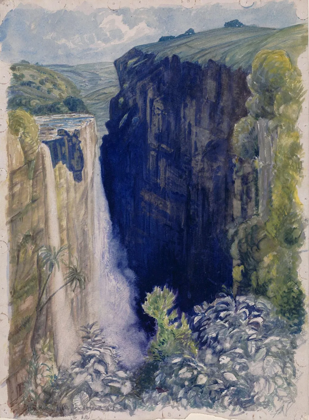 Maqua Falls, Pondoland, by John Wilfrid Royds Brocklebank, watercolor, 4