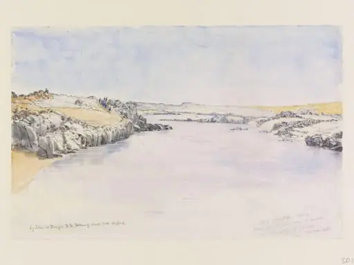First Cataract of the Nile, looking south, by John William Burgon