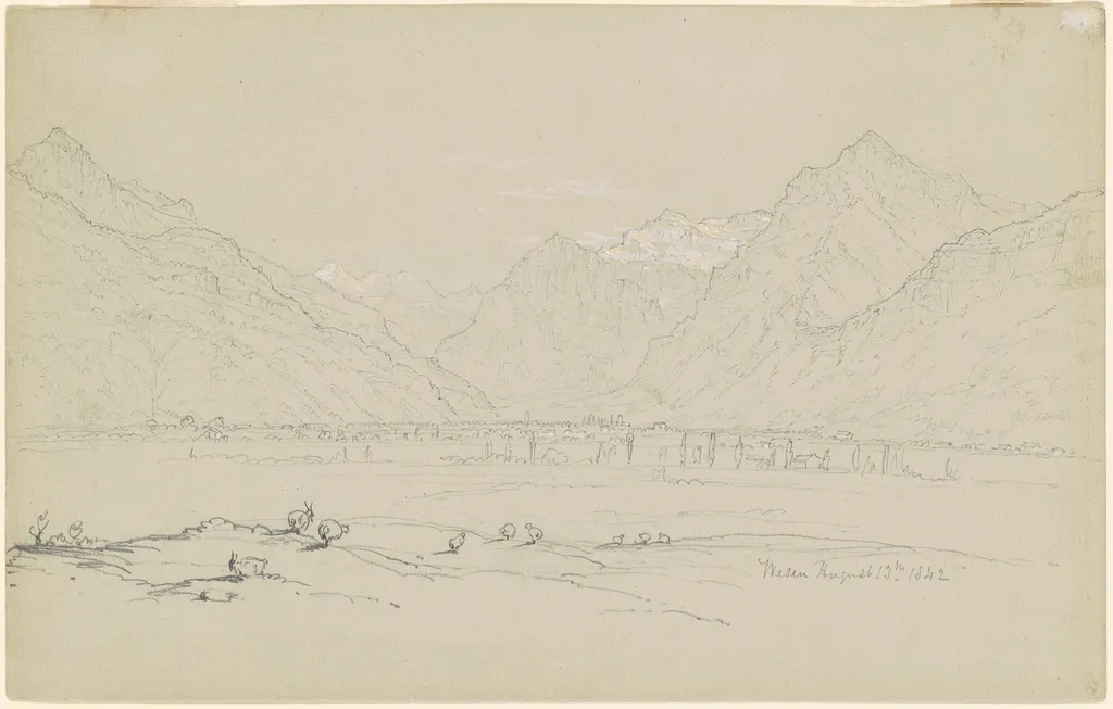 Weser, by John William Casilear, gouache, 1842