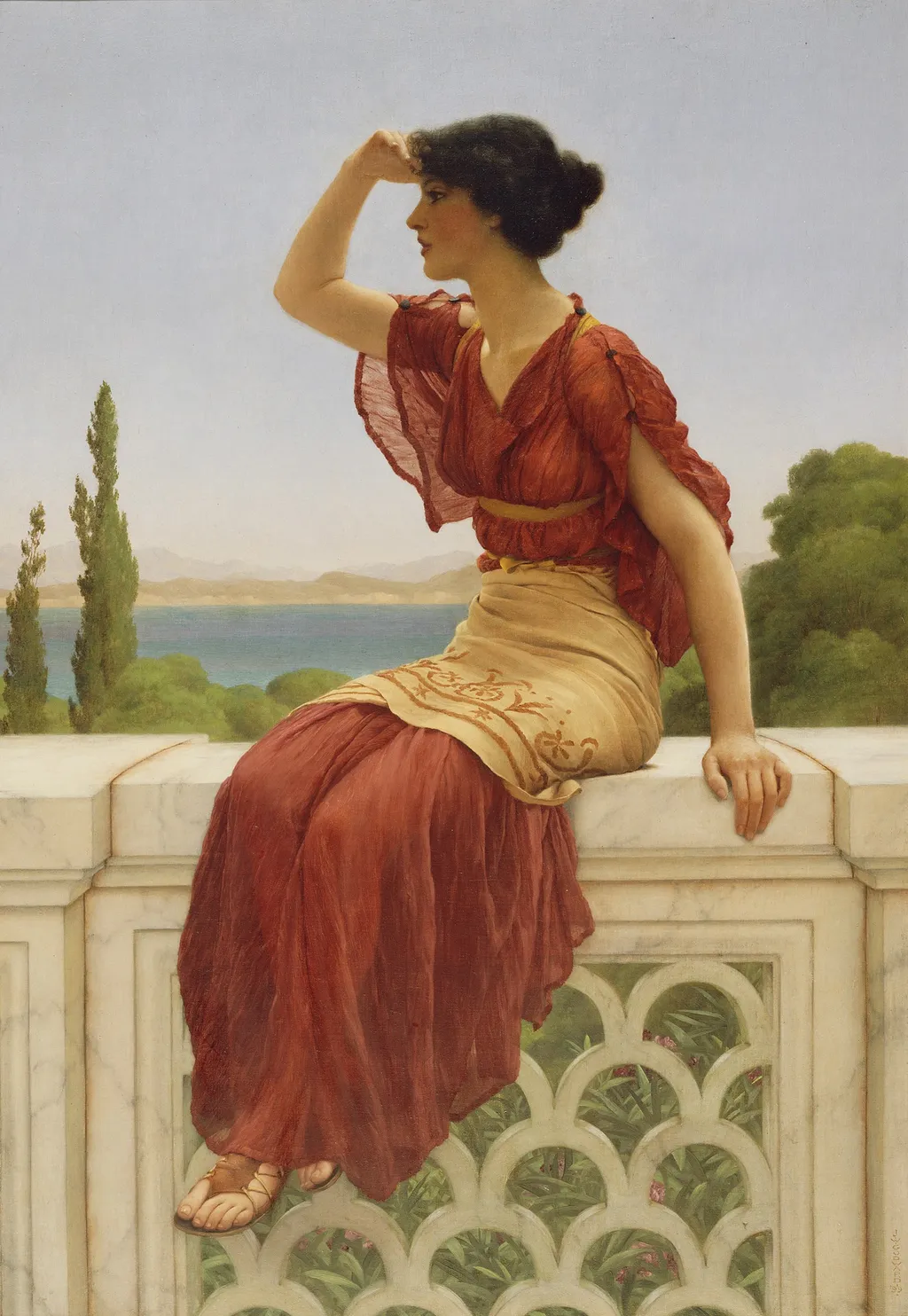 The Signal, by John William Godward, oil, 1900