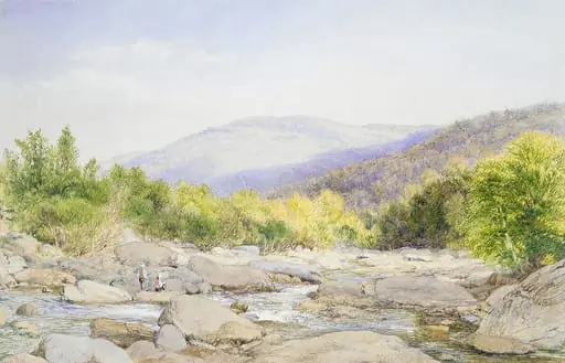 Landscape: View on Catskill Creek, by John William Hill