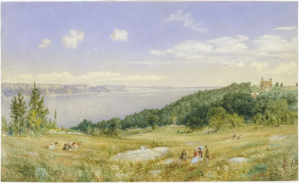 The Palisades, by John William Hill, watercolor, 1870