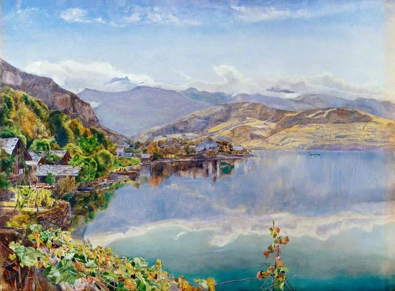 The Lake of Lucerne, Mont Pilatus in the Distance, by John William Inchbold, oil, 1857