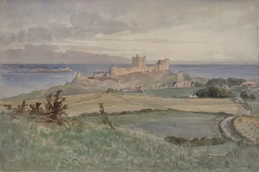 Bamburgh Castle, by John William RA RI Waterhouse
