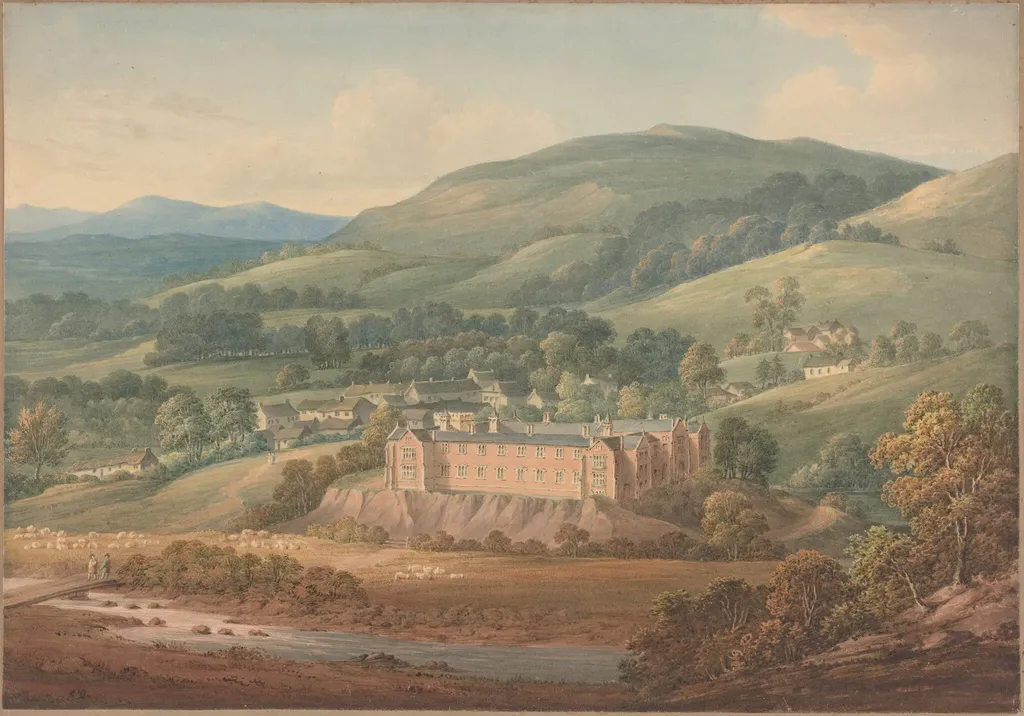 View of an Estate, by John William Upham, graphite, 1800