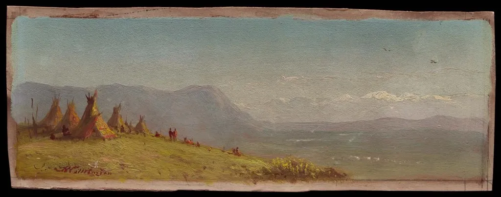 Western Landscape with Tepees, by John Williamson, unspecified