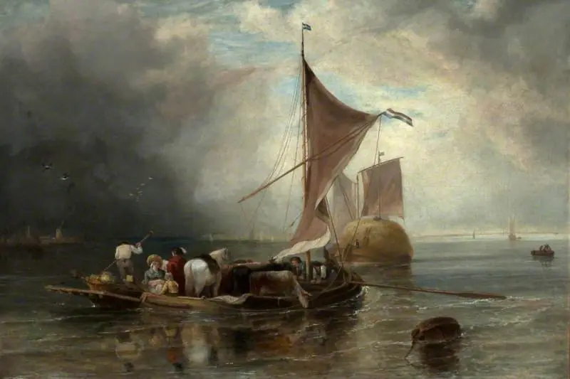 A Ferry Boat on the Maas, by John Wilson