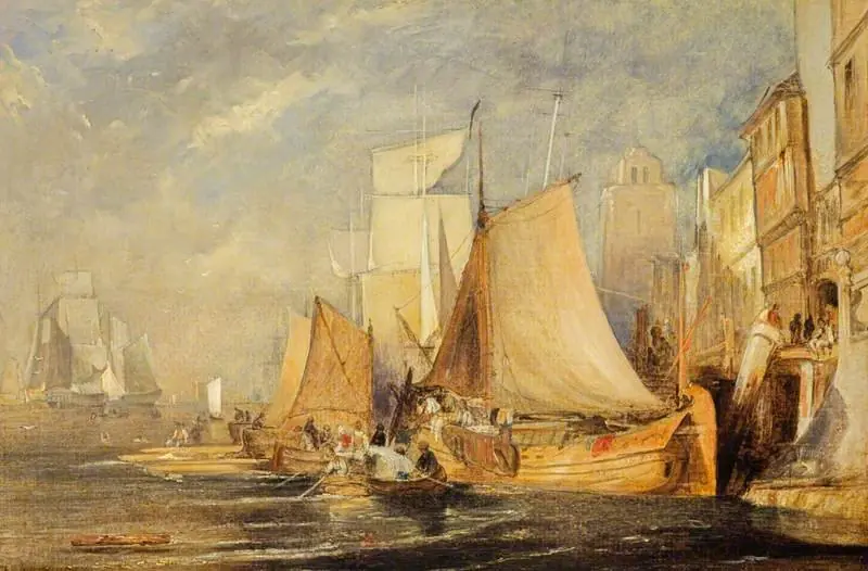 A Harbour Scene with Shipping, by John Wilson Ewbank