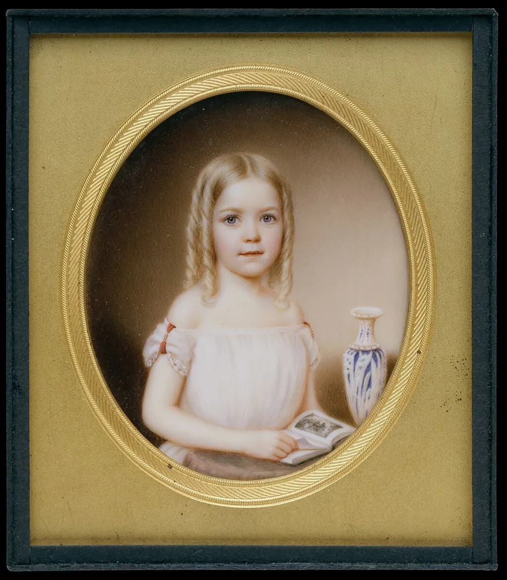 Kate Roselie Dodge, by John Wood Dodge, watercolor, 1854