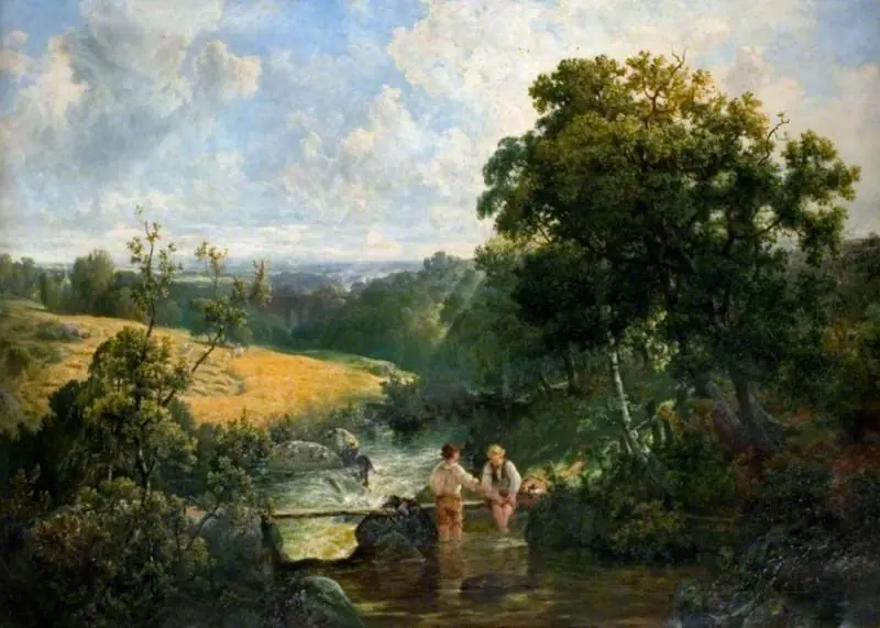 A Devon Footbridge, by John Wright Oakes