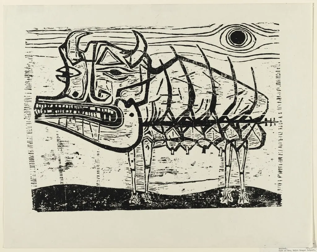 Untitled, by Jonah Kinigstein, ink, 1952