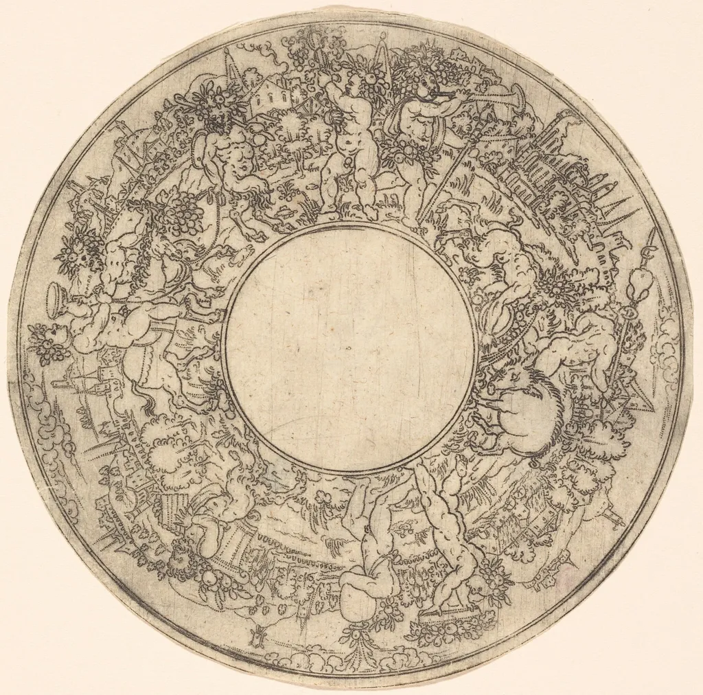 Triumphal Procession of Bacchus, by Jonas Silber, ink, 1580