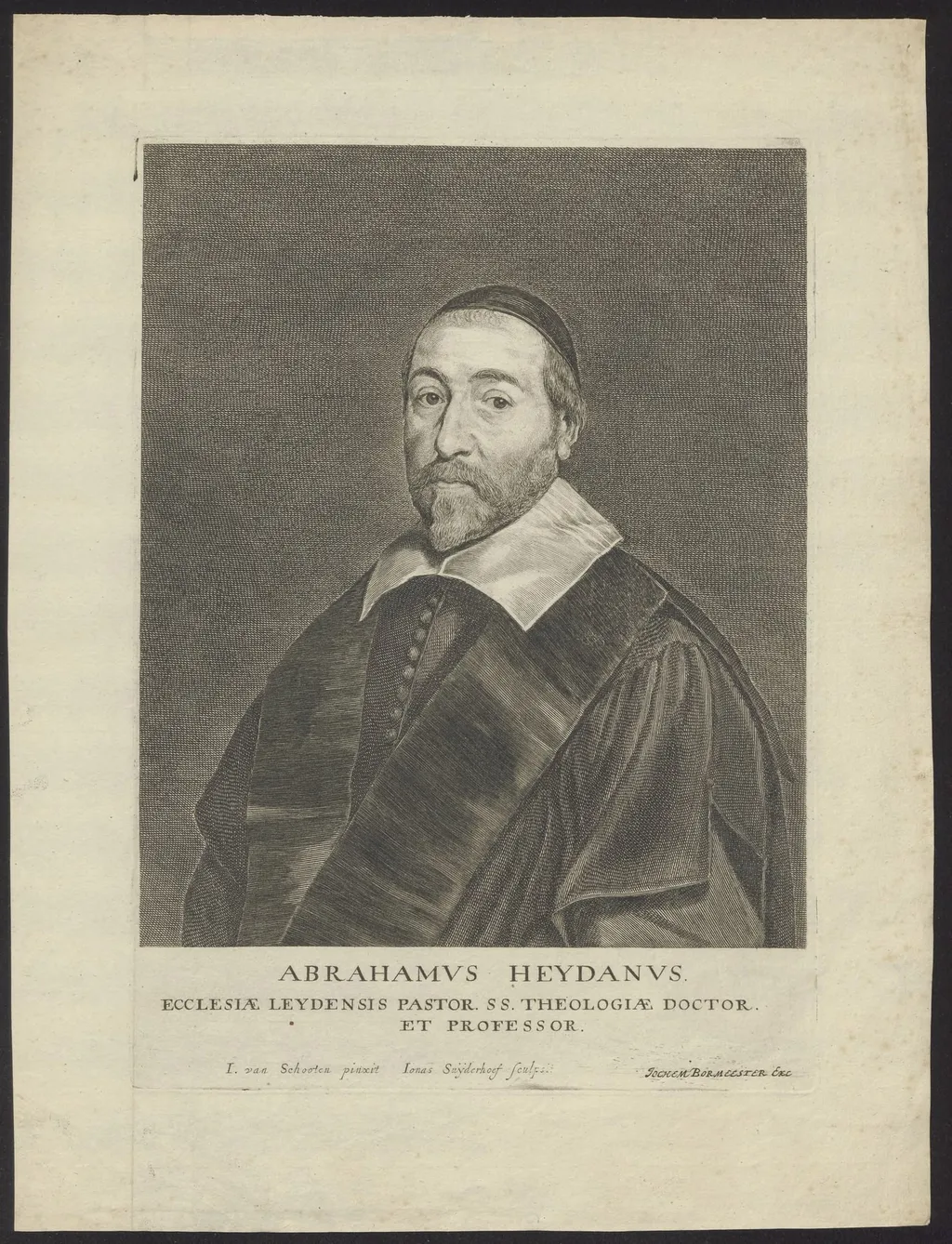 Portrait of Abrahamus Heydanus, pastor and professor of theology in Leiden, by Jonas, Suyderhoef, unspecified, 1650