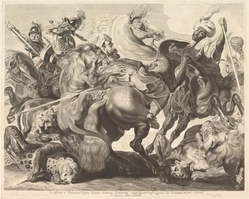 A Lion Hunt, by Jonas Suyderhoff
