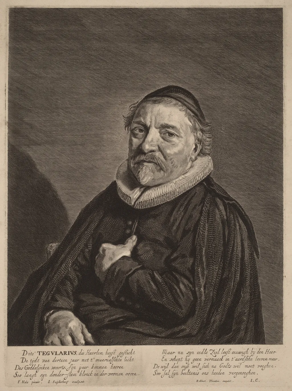 Adriaen Tegularius, by Jonas Suyderhoff, ink, 1650