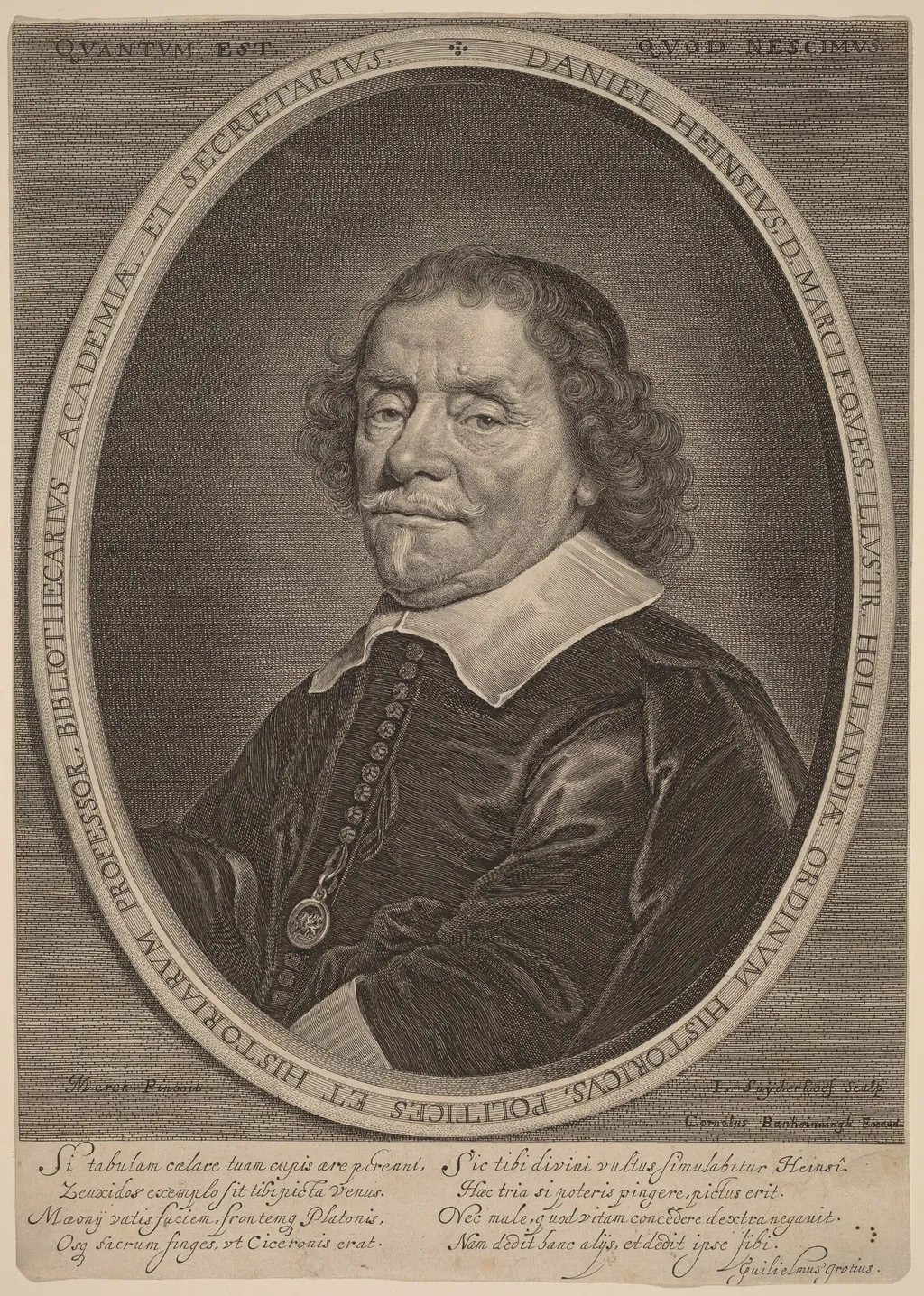 Daniel Heinsius, by Jonas Suyderhoff, ink, 1650