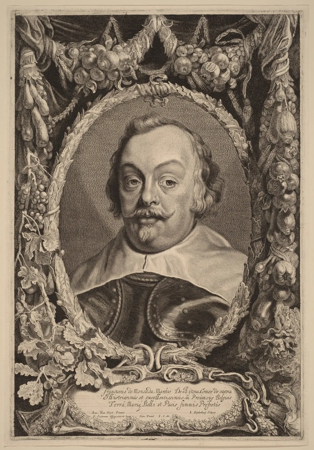 Franciscus de Moncada, by Jonas Suyderhoff, ink, 1650