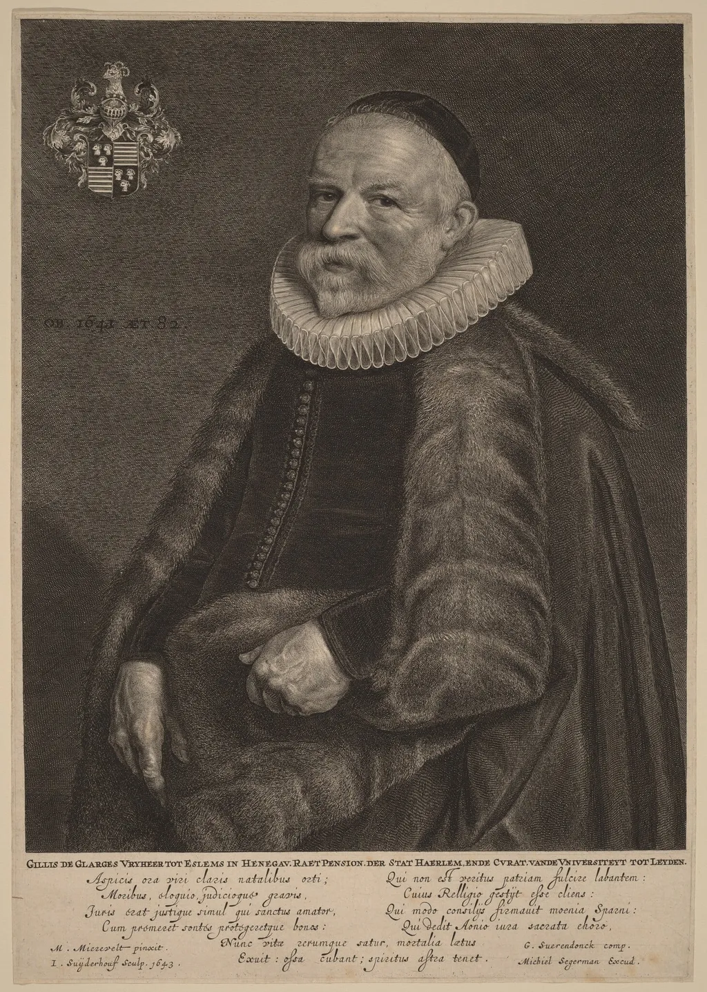 Gillis de Glarges, by Jonas Suyderhoff, ink, 1643