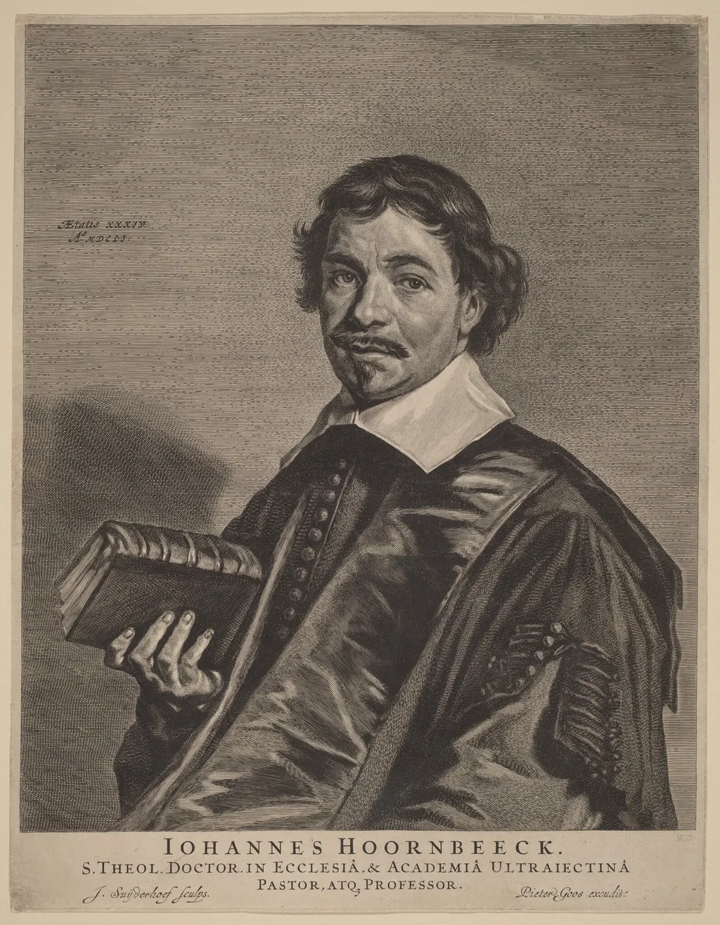 Johannes Hoornbeeck, by Jonas Suyderhoff, ink, 1651