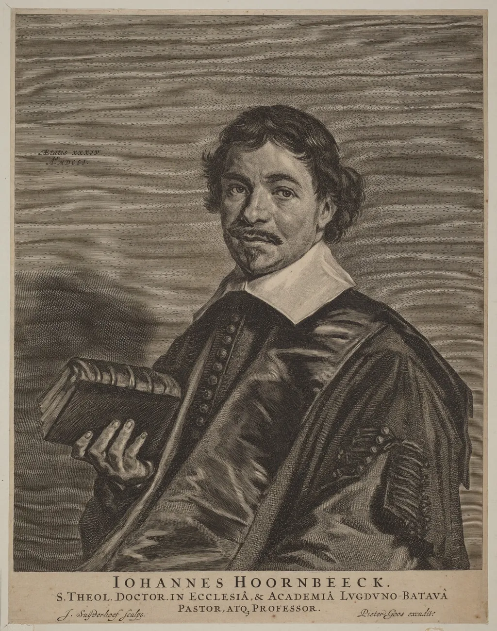 Johannes Hoornbeeck, by Jonas Suyderhoff, ink, 1651