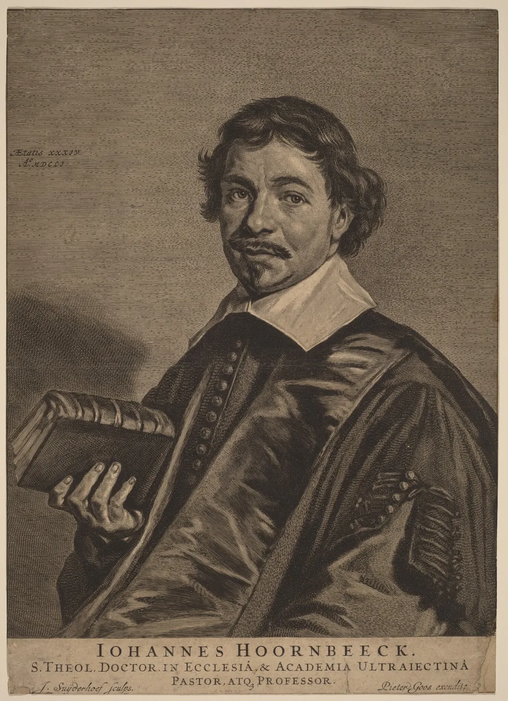 Johannes Hoornbeeck, by Jonas Suyderhoff, ink, 1651