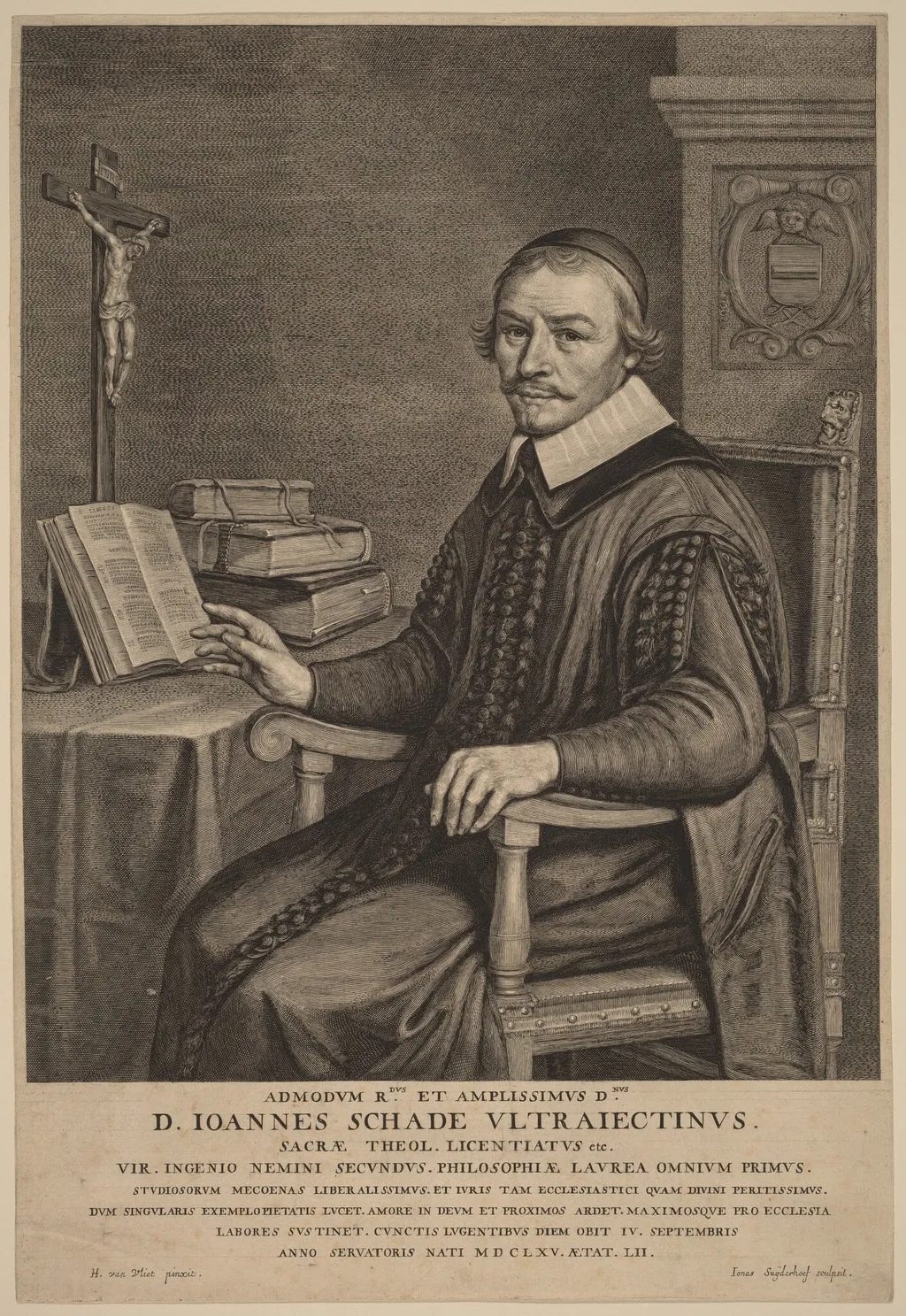 Johannes Schade, by Jonas Suyderhoff, ink, 1650