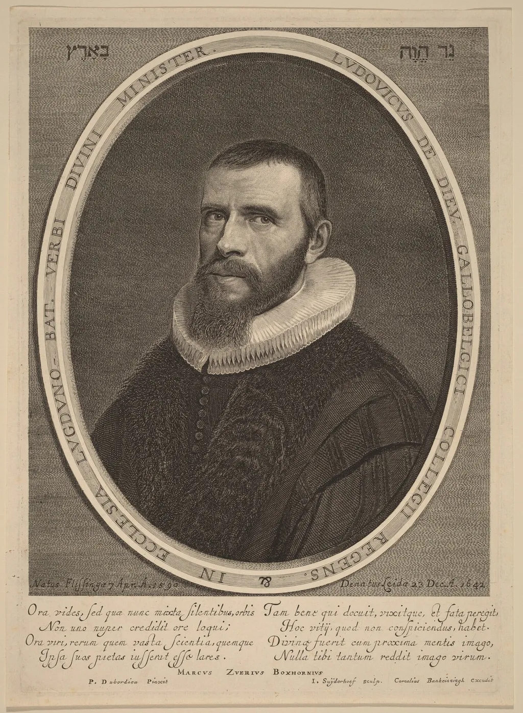 Lodewijk de Dieu, by Jonas Suyderhoff, ink, 1642