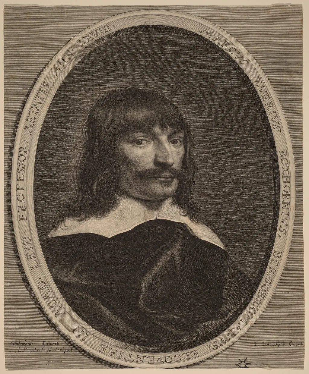 Marcus-Zuerius Boxhorn, by Jonas Suyderhoff, ink, 1650