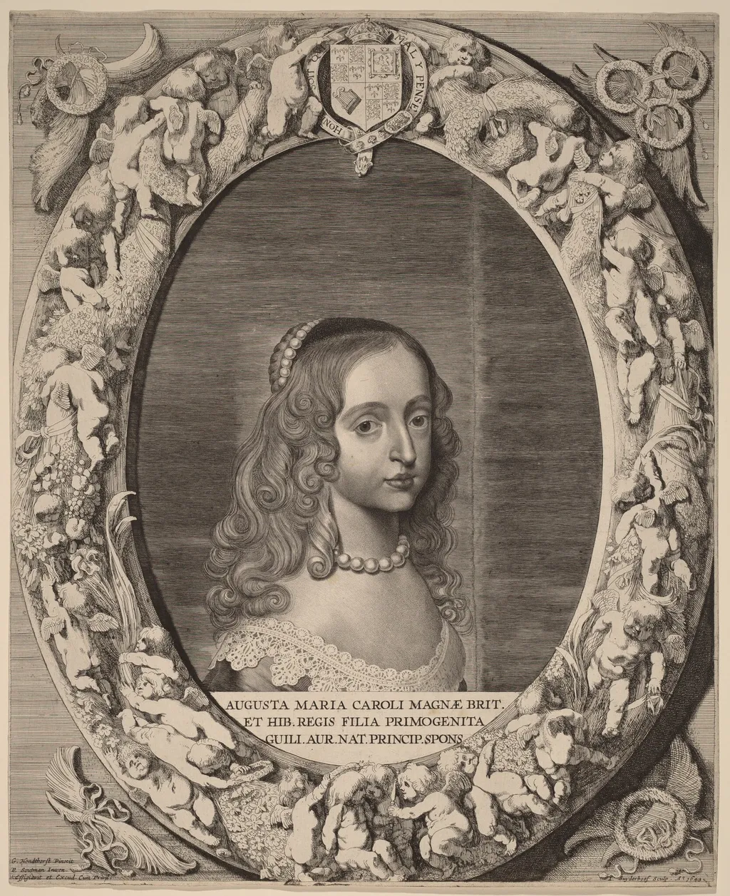 Mary I Stuart, by Jonas Suyderhoff, ink, 1643