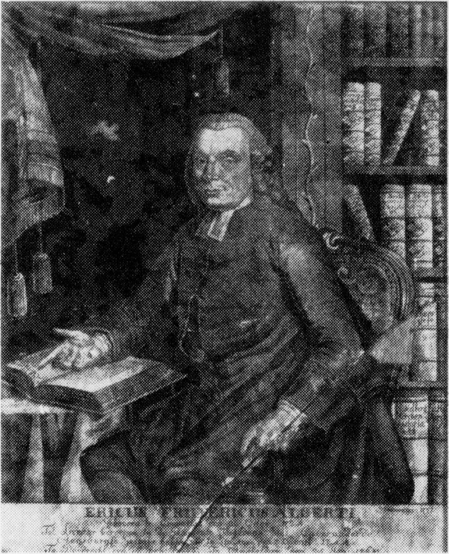 Ericus Fridericus Alberti (1724-88). Luthers predikant te Amsterdam, wijzend op de tekst Johannes 1, vers 17, by Jonas Zeuner, unspecified, 1771