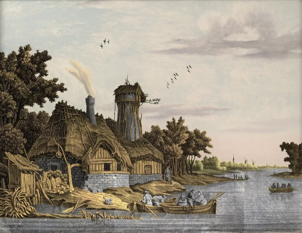 Mill along a River, by Jonas Zeuner, unspecified, 1796