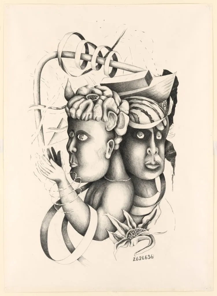 Untitled, by Jonathan Borofsky, crayon, 1980