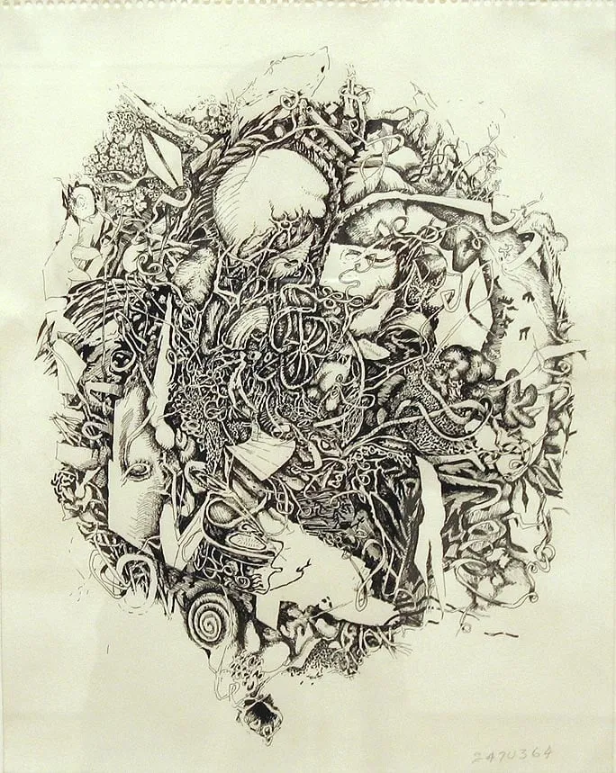 Untitled, by Jonathan Borofsky, ink, 1978
