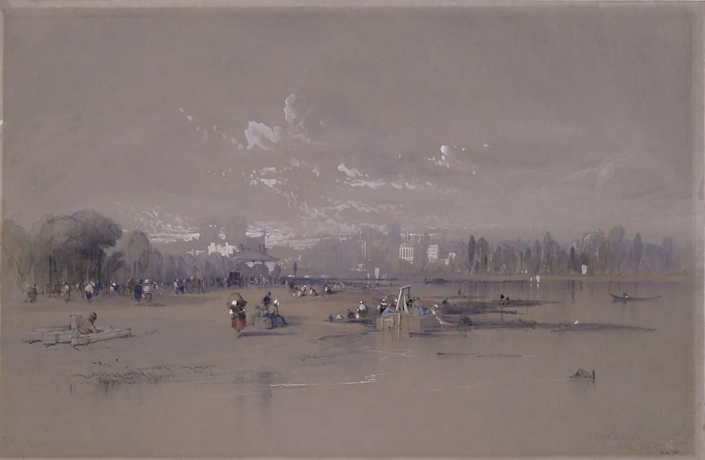 Notre Dame from the Pont du Jardin du Roi, Paris, by Jonathan Richardson, watercolor