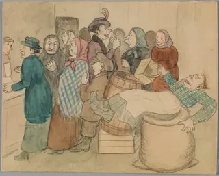 Jonotusta ruokakaupassa (Elintarvikejonossa)