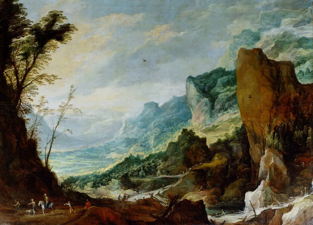Mountain Landscape, by Joos de Momper the Younger, oil, 1625