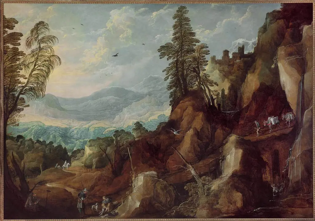 Mountain Landscape with Travelers, by Joos de Momper the Younger