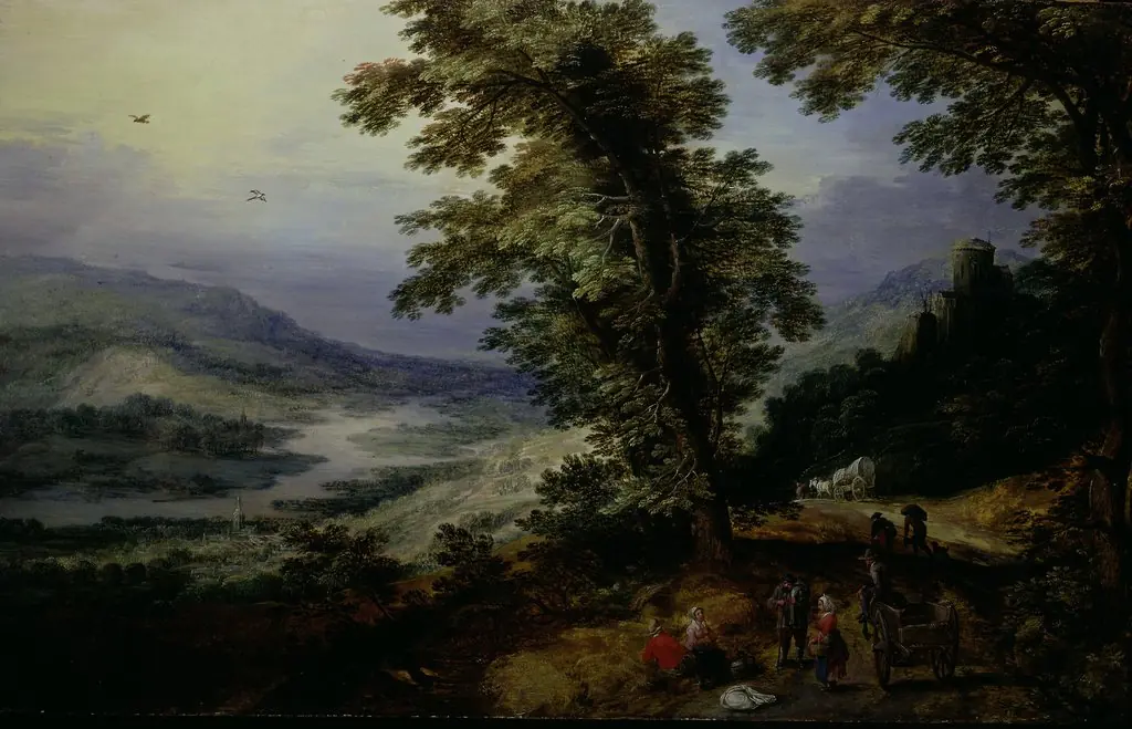 Mountain Road with Travelers, by Joos de Momper the Younger