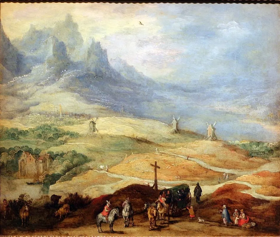 Paisagem com figuras, by Joos de Momper the Younger, unspecified