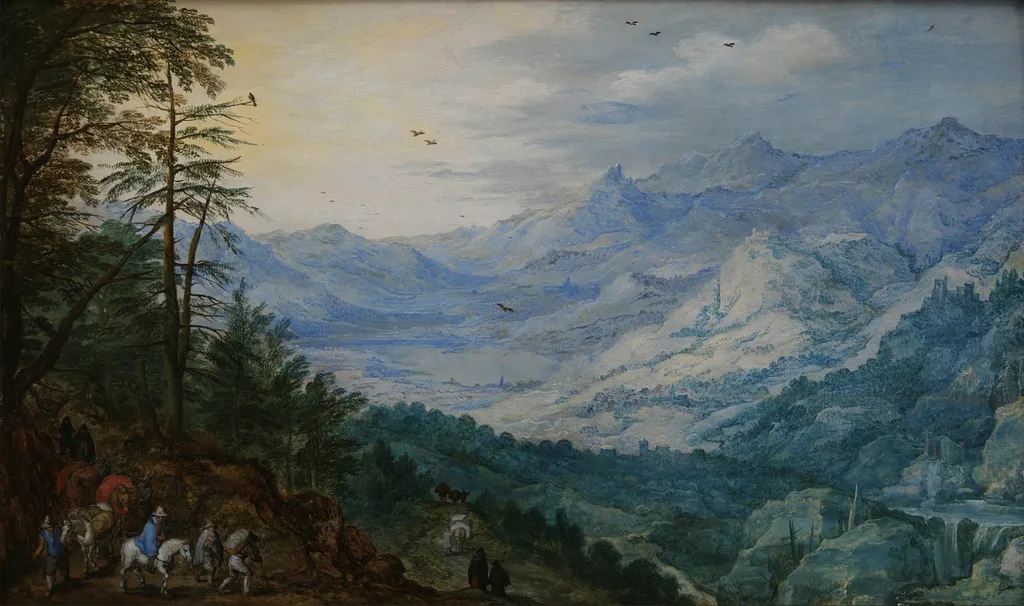 Rocky Landscape, by Joos de Momper the Younger, oil, 1615
