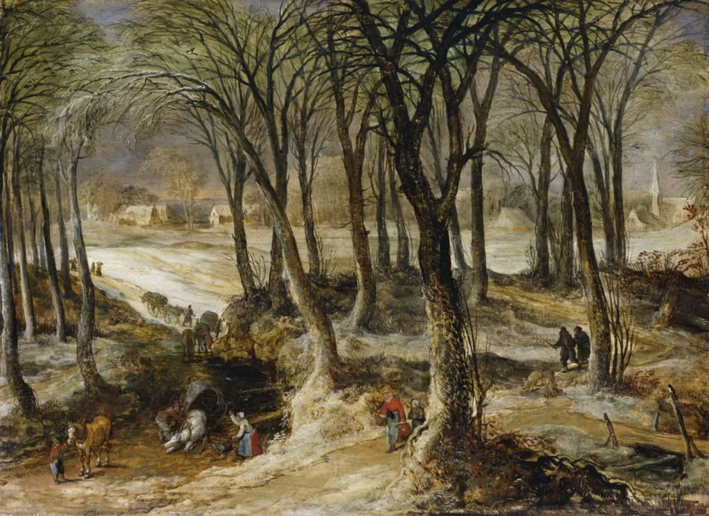 Winter landscape, by Joos de Momper the Younger, oil, 1628