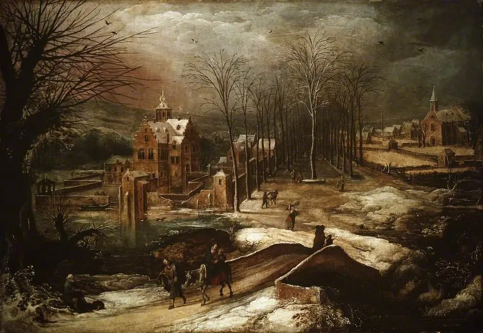 Winter Landscape with the Flight into Egypt, by Joos de Momper the Younger